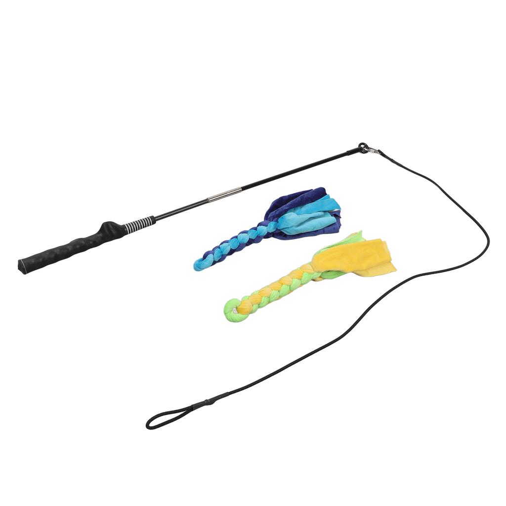Dog Flirt Stick Retractable Interactive Tug Toy Puppy Teaser Pole with Rope for Outdoor Exercise Training