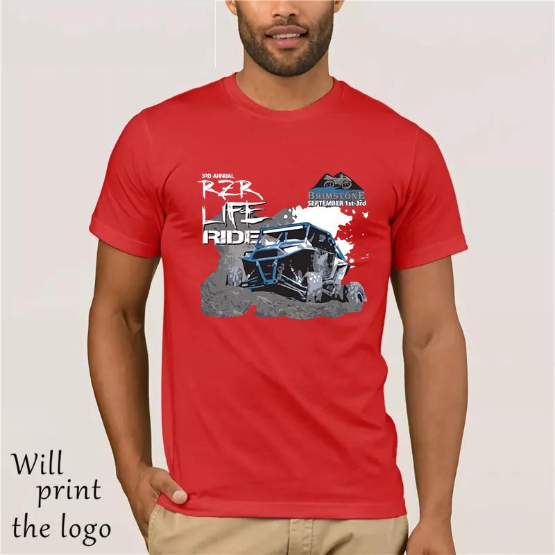 Hot Mens Fun Casual Print Tshirt 3rd Annual Rzr Life Ride Tshirt