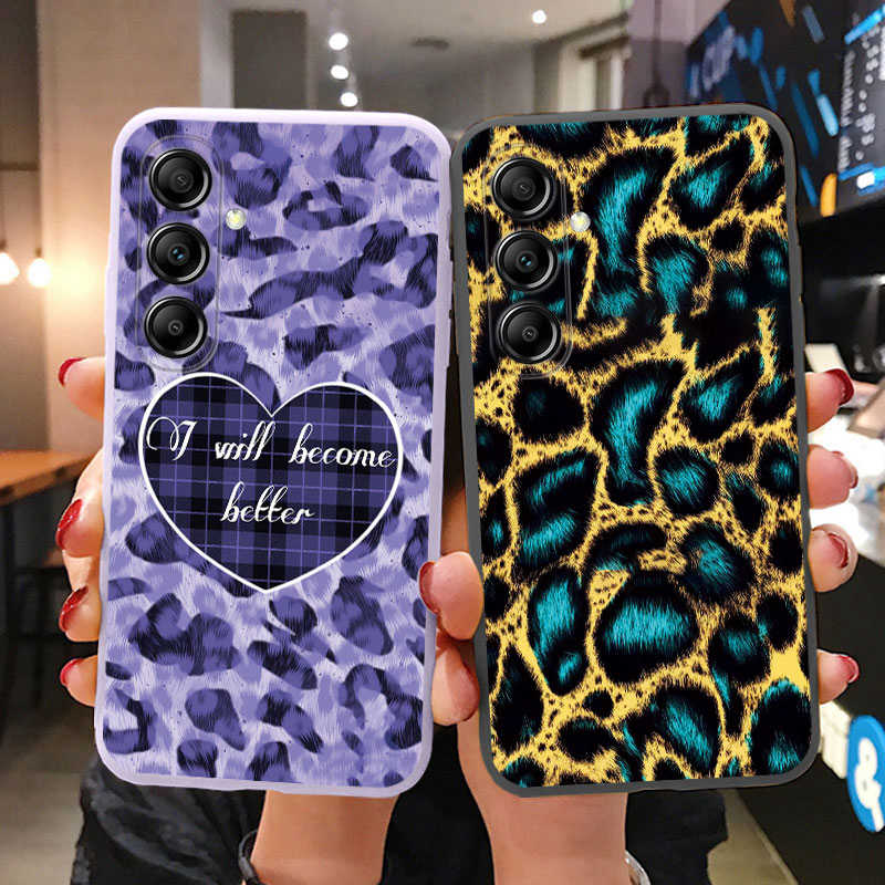 Leopard Case For Samsung Galaxy S25 S24 S23 S22 FE S25+ S24+ S23+ S22+ Plus S 25 Ultra Phone Cover Shockproof Soft TPU Fundas