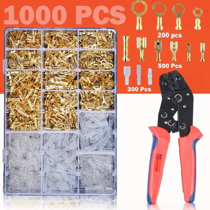 120/315/1000pcs Male and Female Box, Insulated Cable, Male Connector, 2.8/6.3mm Electric Crimping Terminal Shovel Kit Sheath Box