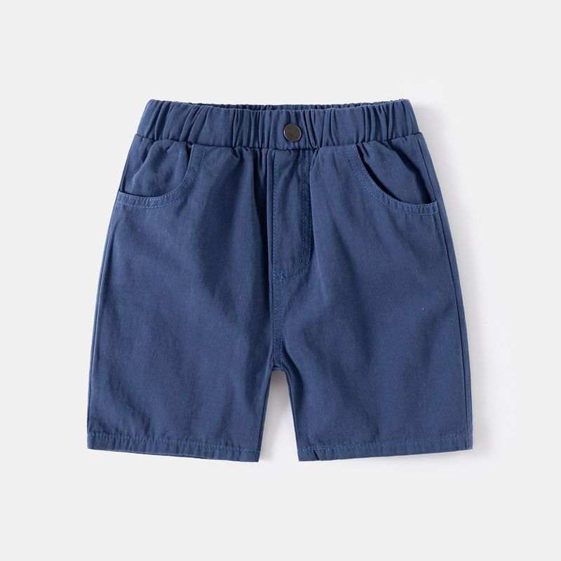 Boys' Shorts Cropped Pants Children's Summer Clothing Thin Children Bermuda Shorts Kids Mid Waist Pure Color Rubber Pants