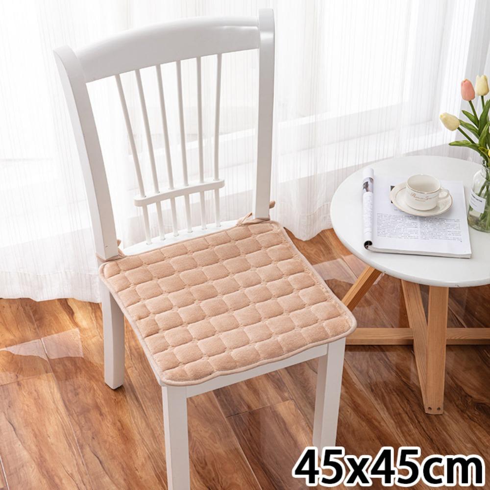 

Плюшевая подушка на студенческий стул 45x45см Подушка для поясницы Прочная подушка для сиденья Офисный домашний декор Khaki-L 45x45cm