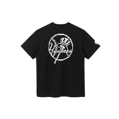 New Era Graphic Print Casual T-Shirt Unisex Tops Black 12715393
