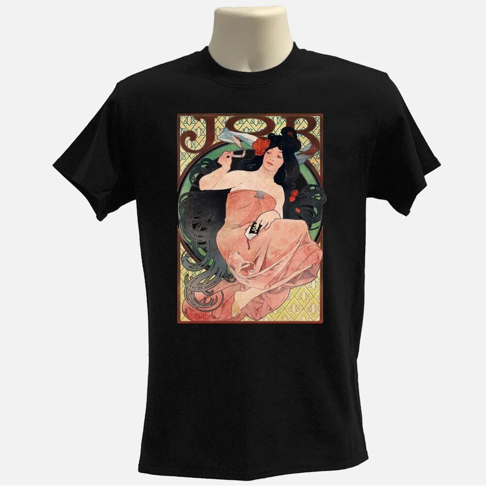 Vintage art nouveau Mucha Tshirt 100% organic cotton Tee Unisex T-Shirt XXL