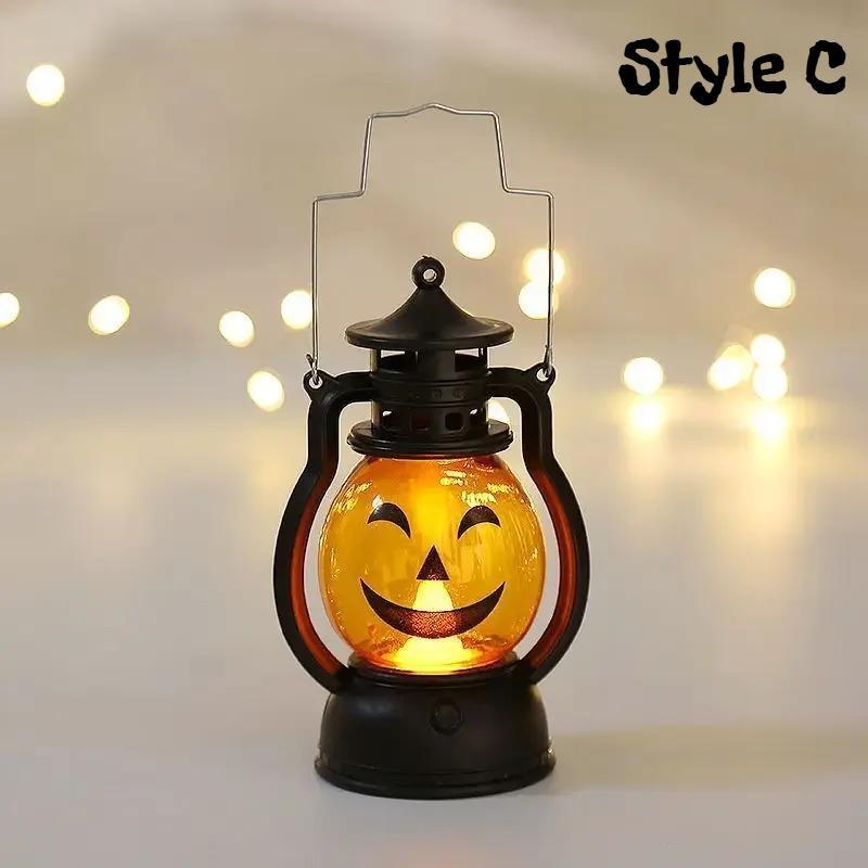 Décorations d'Halloween Bougie LED Lumière Citrouille Vintage Fantôme Lanterne LED Suspendue Lampe Décorations de Fête d'Haloween Fournitures Cadeau de Fête
