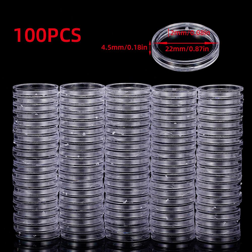 10/50/100Pcs 19-33mm Transparent Coin Cases Holder Coin Collecting Box Case Coins Storage Capsules Protection Boxes Container