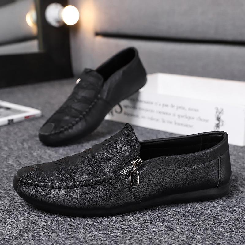 Fashion Autumn Men Casual Shoes Leather Mens Loafers Shoes Zapatos Breathable Driving Shoes Slip On Boat Shoes Mocassin Homme