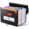 Expanding File Folder 13/25 Pockets A4 Size Filing Folder Organizer Large Capacity Portable Accordian File Box for Classroom