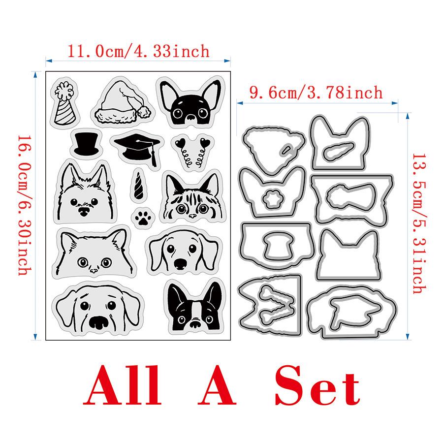 Силиконовые прозрачные штампы серии «Собаки» для DIY-журналов (Коллекция марта 2025 года, Модель 7401)