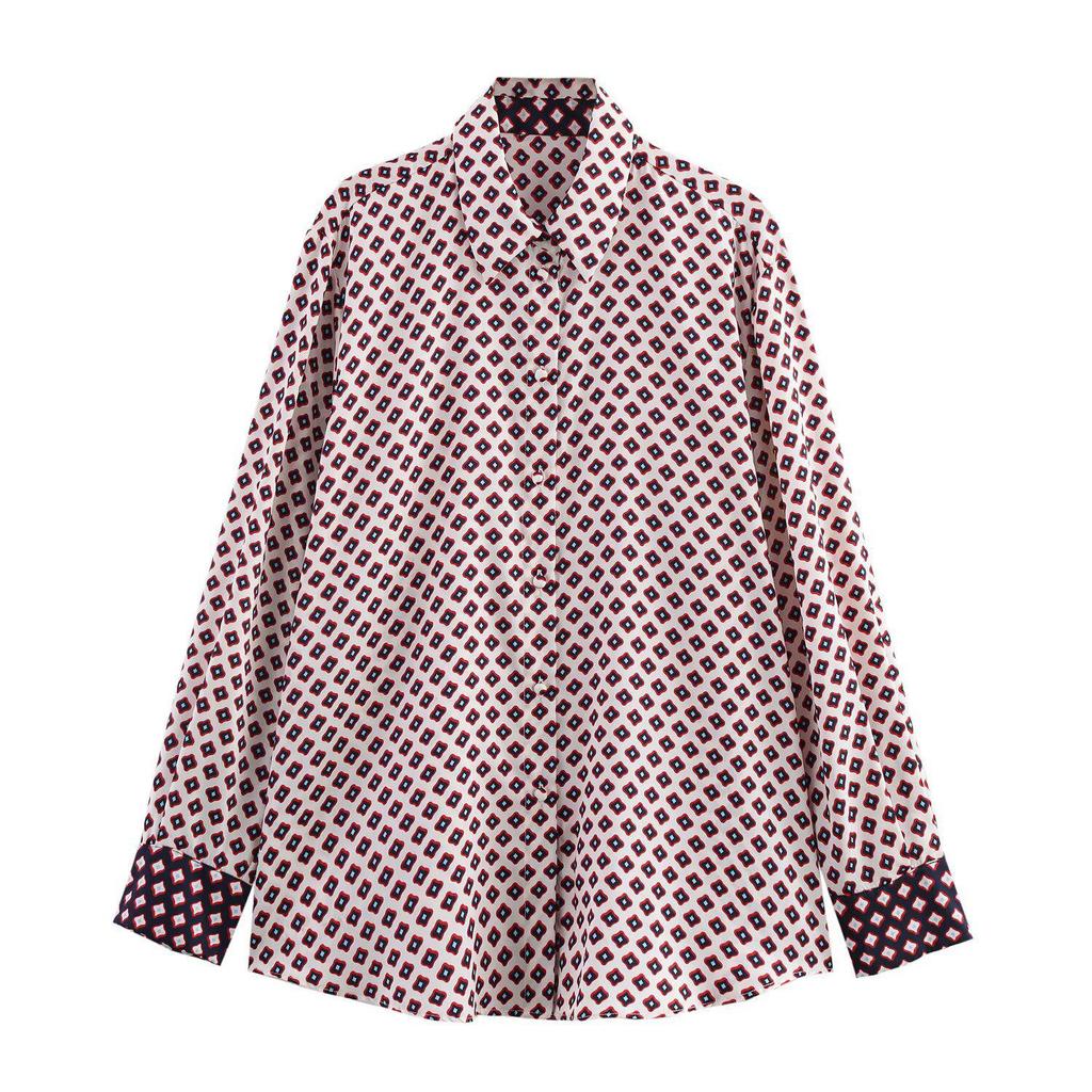 2025 Spring Women's Printed Shirt & Straight-Leg Pants Set 11305