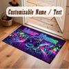 Neon Colorful Theme Crystal Velvet Floor Rug Personalized Custom Name Text Warm Carpet Home Decoration