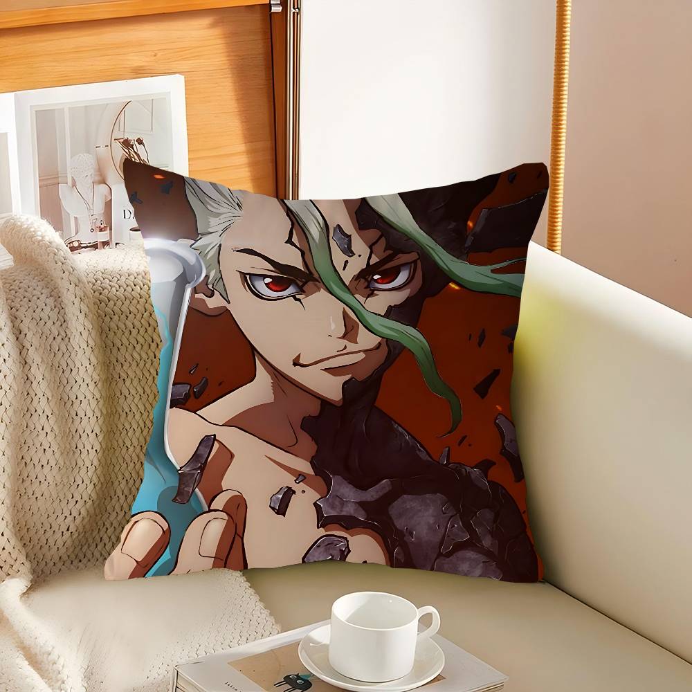 I-Ishigami Senku Cartoon Cushion Cover 30x50 Polyester Sofa Cushions Decorative Throw Pillows Home Decoration Pillowcover
