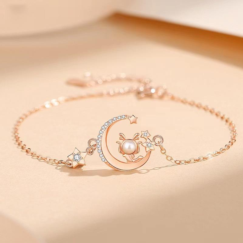 Star Moon Cute Dragon Necklace for Women Simple Star Moon Cute Dragon Pendant