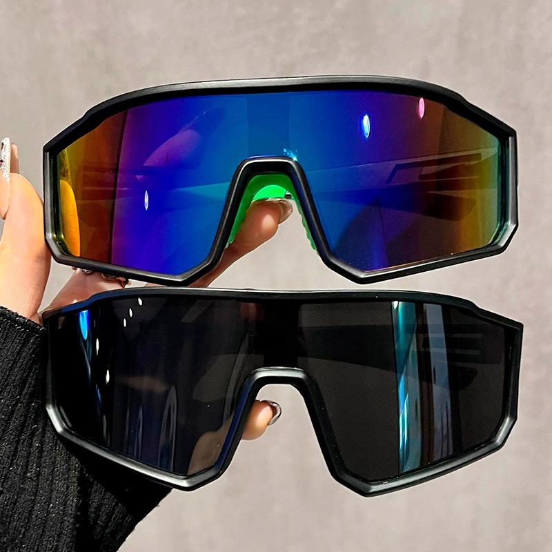 2PCS Cool Cycling Windproof Oversized Sports Sunglasses Trendy Outdoor Eyewear for Women Men