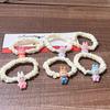 Cute Labubu Off-white Intestine Ring Hair Tie - Elastic Fabric Cartoon Style for Kids & Women