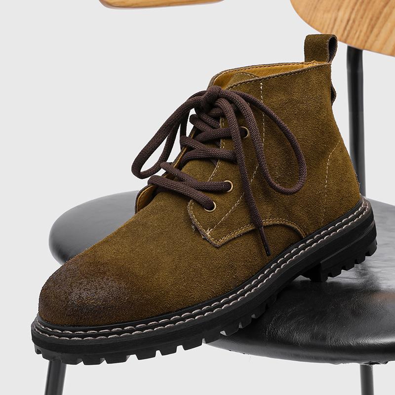 Fashion Genuine Leather Boots Luxury Designer Style Work and Fashion Party Trendy Youth 38-46 Outdoor Street Classic Lace-up Hot