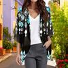 Ladies Fashion Loose Casual Print Beach Holiday   Sleeve Chiffon Cardigan