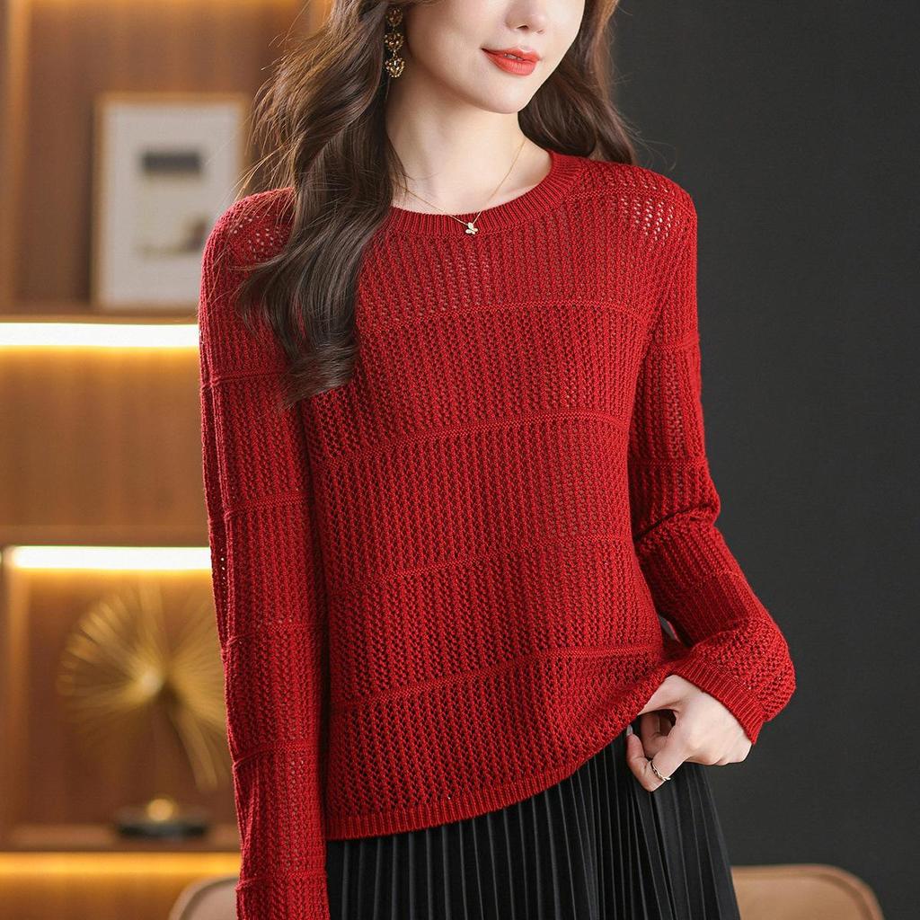 2025 Women's Hollow Knit Autumn Sweater: Slimming, Fashionable & Elegant