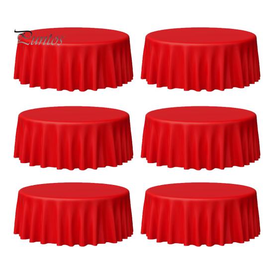 

6 шт одноразовые скатерти 84 дюйма круглая пластиковая скатерть для вечеринок банкет одноразовое покрытие стола красный