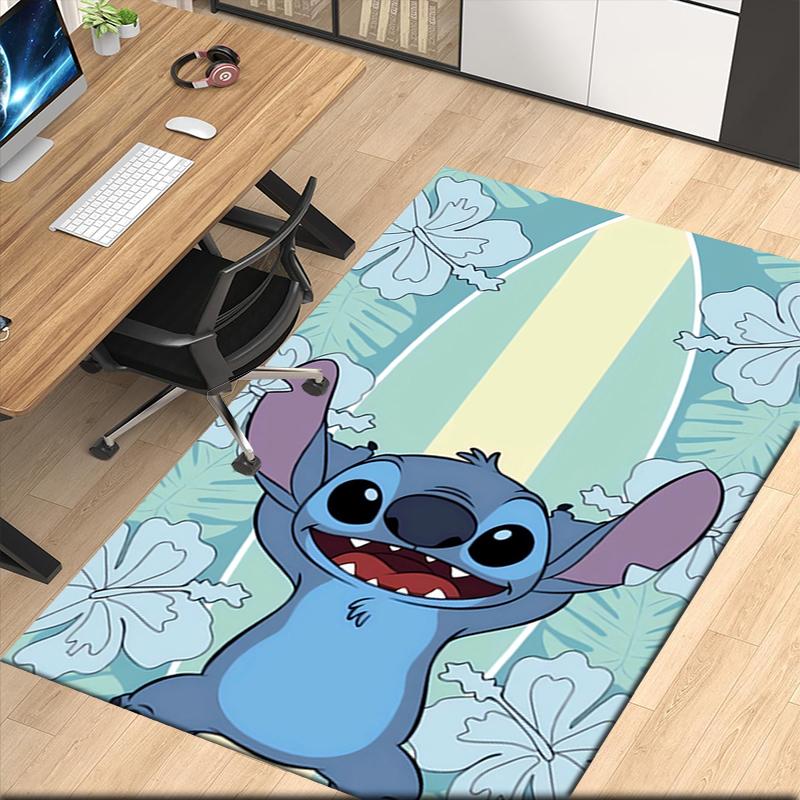 Stitch Printed Carpet, for Office Chair Living Room Bedroom Kitchen Room Decor Gifts.