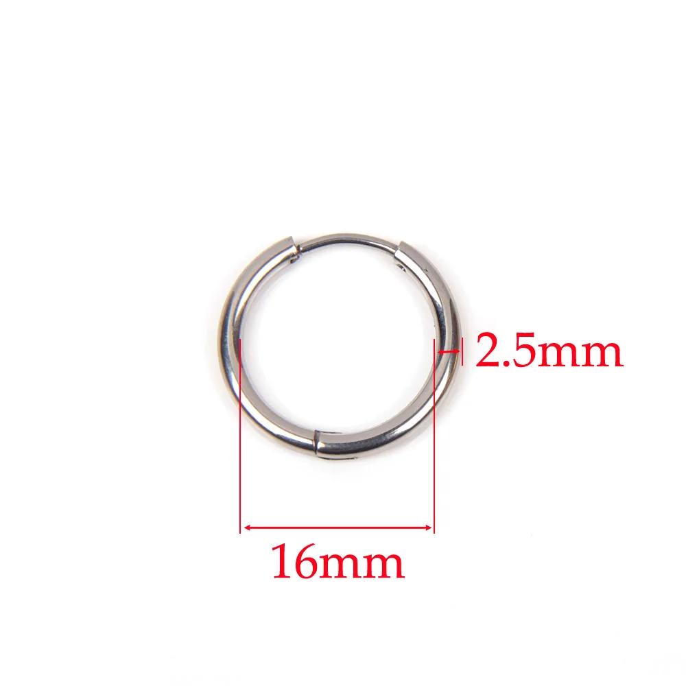 10 Stück 316L Edelstahl Creolen Ohrringe Damen Herren Punk Hiphop Kreisförmige Ohrstecker Ring Schmuck Goldfarbe Zubehör Großhandel