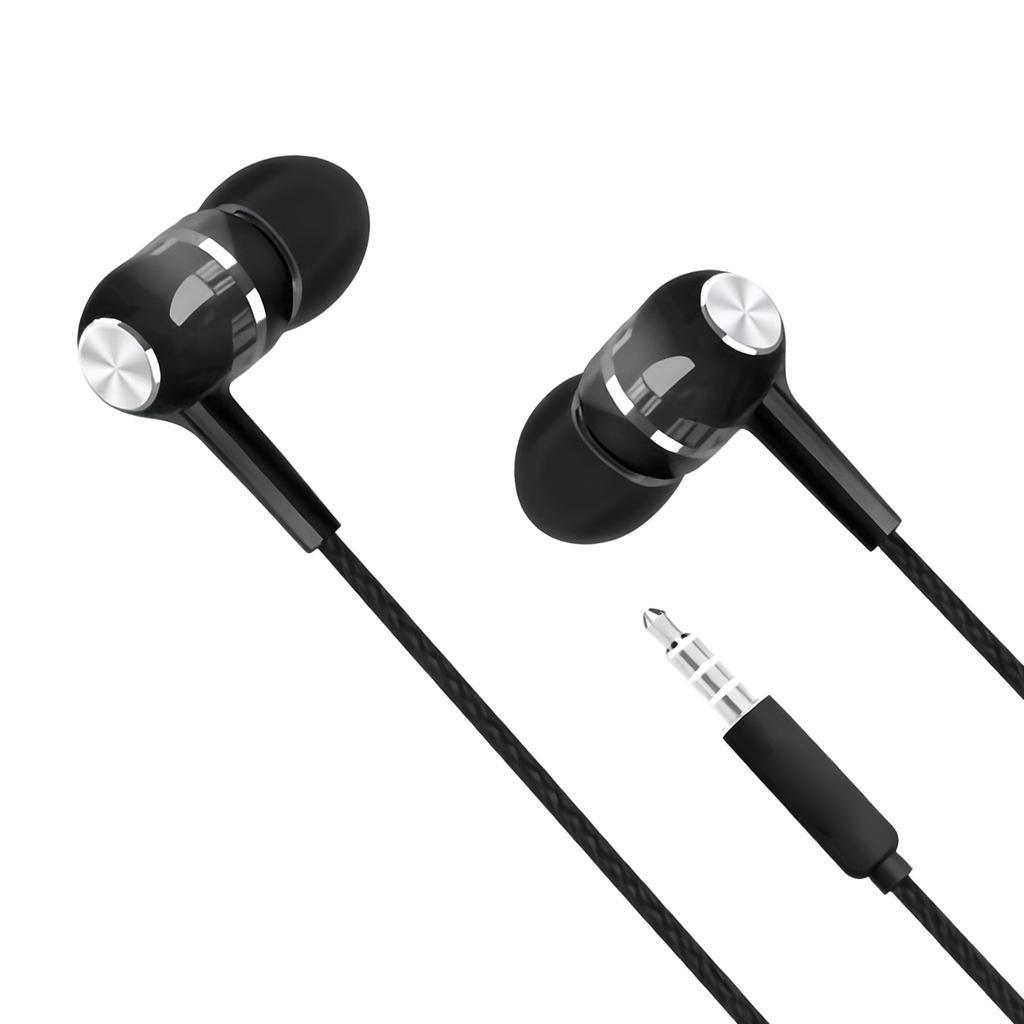 Wired Sport Earphone Stereo Earbuds with Microphone Good Bass for Laptop PC Mobile Phone