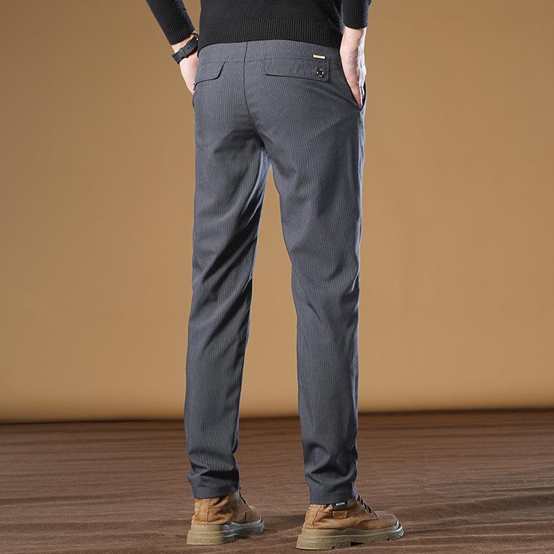 A pair of high-end casual pants for men's versatile slim-fitting straight autumn and winter thick business suit long pants