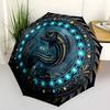 Underwater Serpent Emblem Pattern Umbrella, Portable and Foldable Design, 8 Ribs, a Casual Accessory for Halloween, Christmas, and Birthday Gifts.