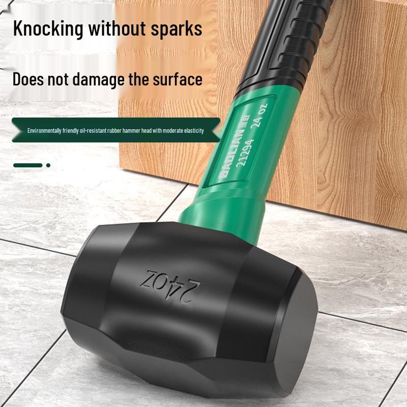 Baolian Shockproof Rubber Hammer - Anti-bend, Industrial Grade, Solid, Multifunctional Installation Tool for Flooring and Tiles.