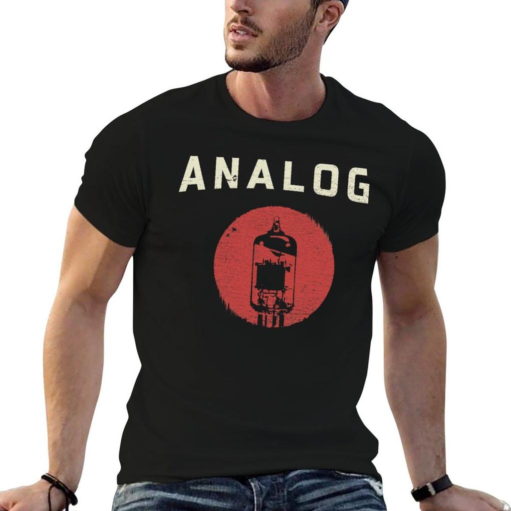 Vacuum Tube Analog Distressed Effect TShirt Sports Casual Breathable Tee Shirt