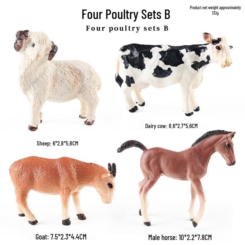 Farmer & Breeder Figure Set - Police Officer, Veterinarian, Plow Worker Toy Ornaments for Kids