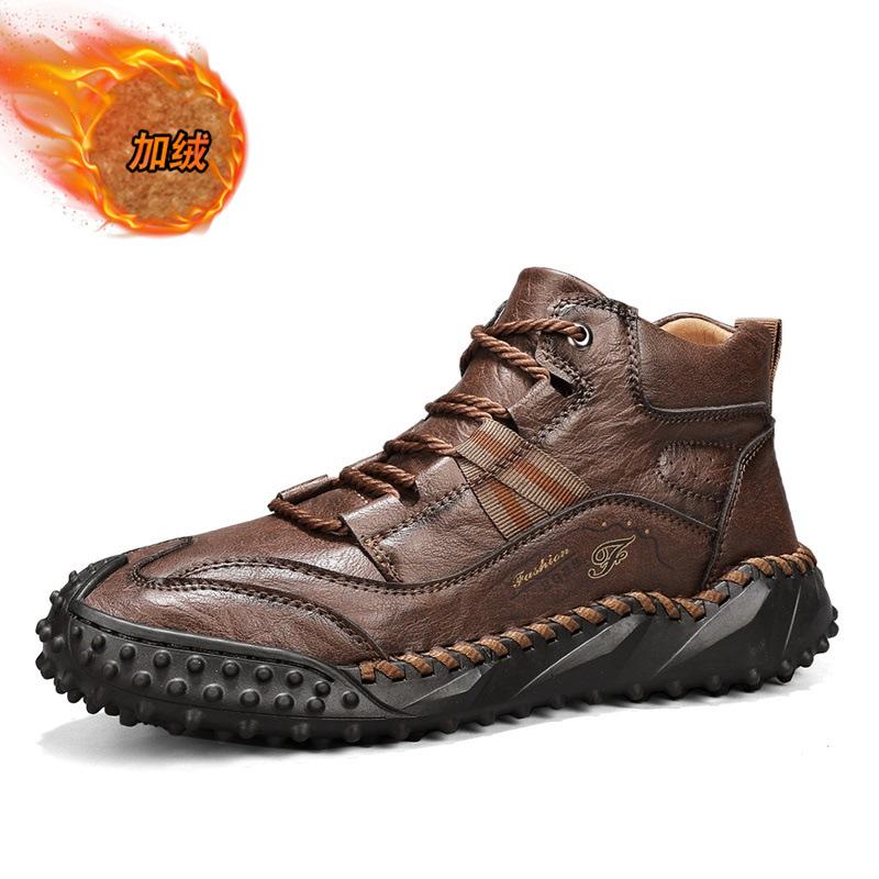 

Men s shoes spring and autumn 2025 new large size outdoor sports and leisure mountaineering non-slip mid-help labor protection leather shoes 46