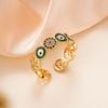 Zinc Zinc Alloy Copper Devil's Eye Ring Vintage Opening Finger Ring Glaze Luxury Ring  Clothes Accessories
