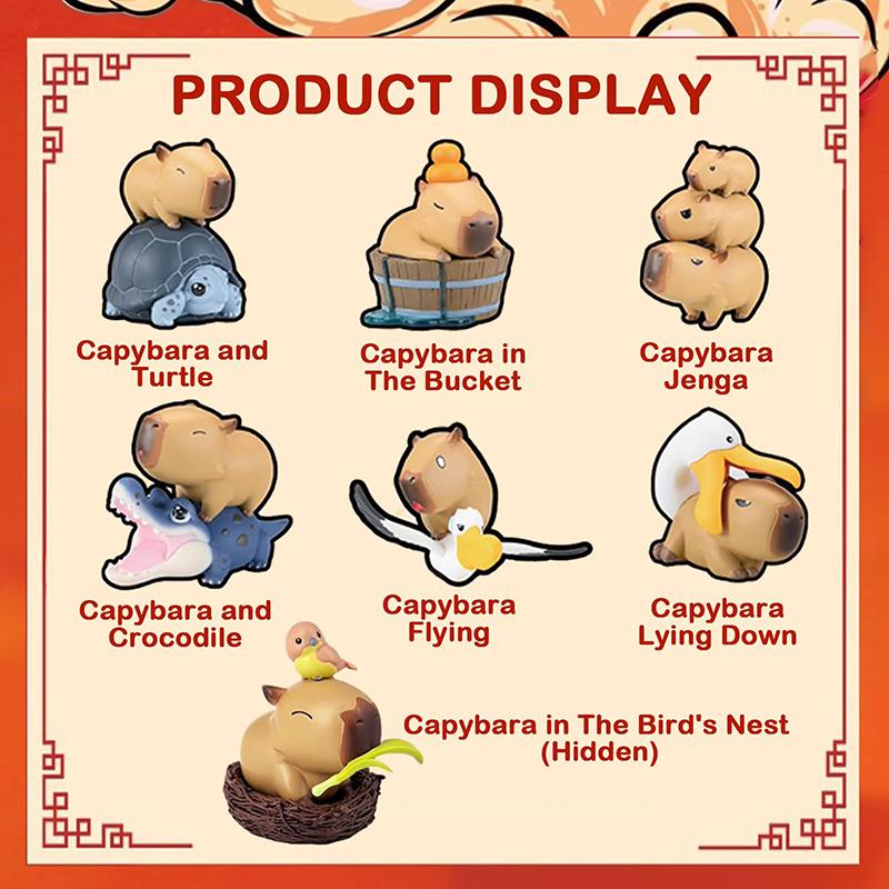 Capybara Series Blind Box Figures Cute Spot Animal Planet Kapibala Surprise Box Collectible Toys Birthday Year Gifts