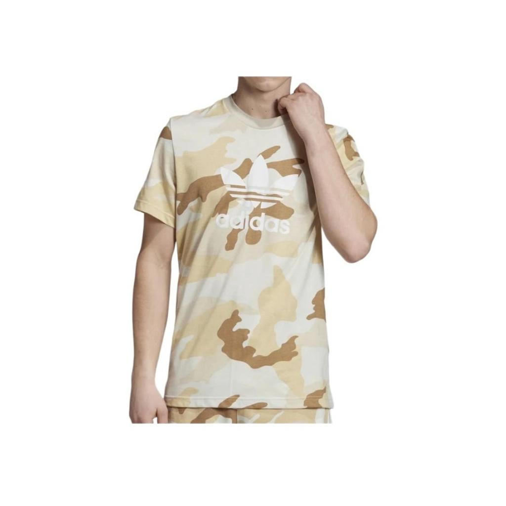 Adidas Originals Camo Tee Comfortable Round Neck Pullover Camouflage Short Sleeve T-Shirt Men Tops Multicolor ED6953