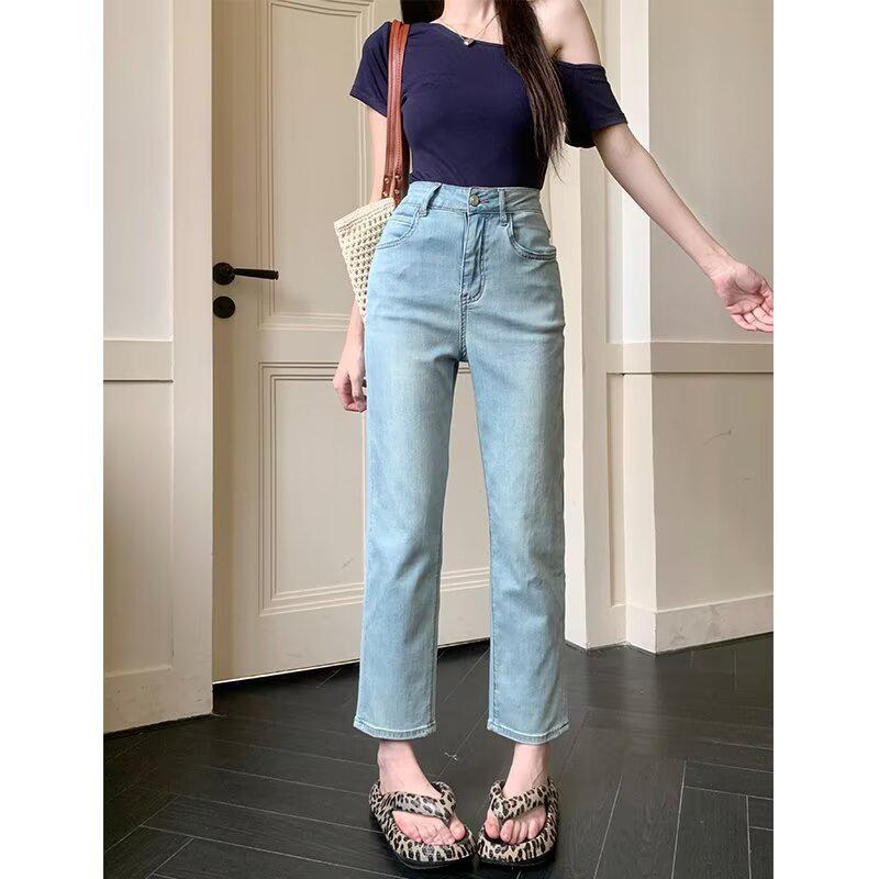 Winter 2024 Minimalist Wide-Leg Jeans for Plus-Size Pear-Shaped Women - Slimming Straight-Leg Style