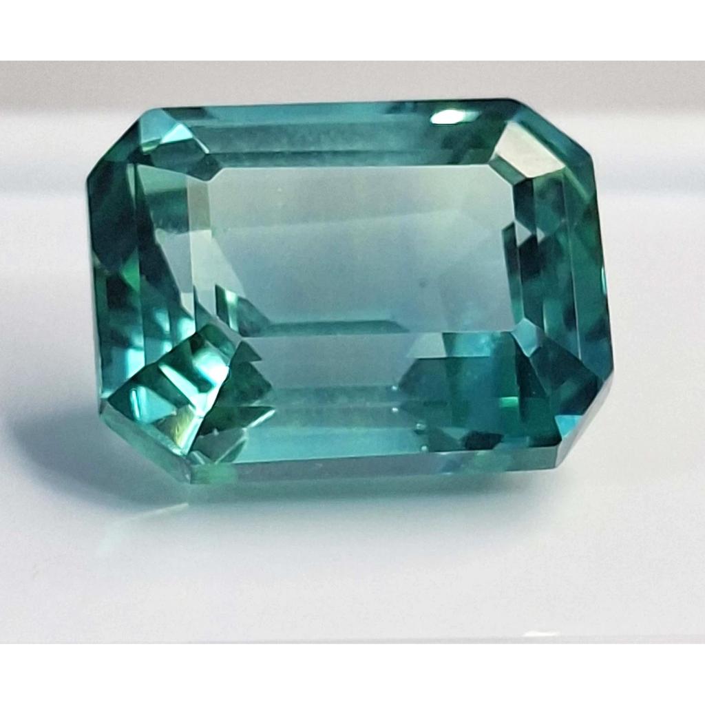 Natural Sapphire Green Parti Emerald Cut 9-11 Ct Stunning Certified Gemstone