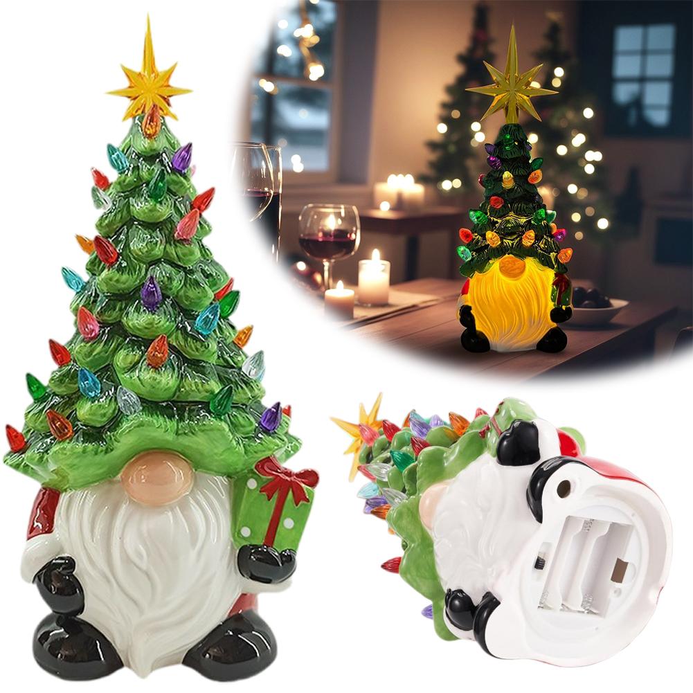 Newest Christmas Decoration Resin Gnome Xmas Tree Figurines Statue Ornaments Creative Dwarf Miniatures Desktop Decoration Crafts