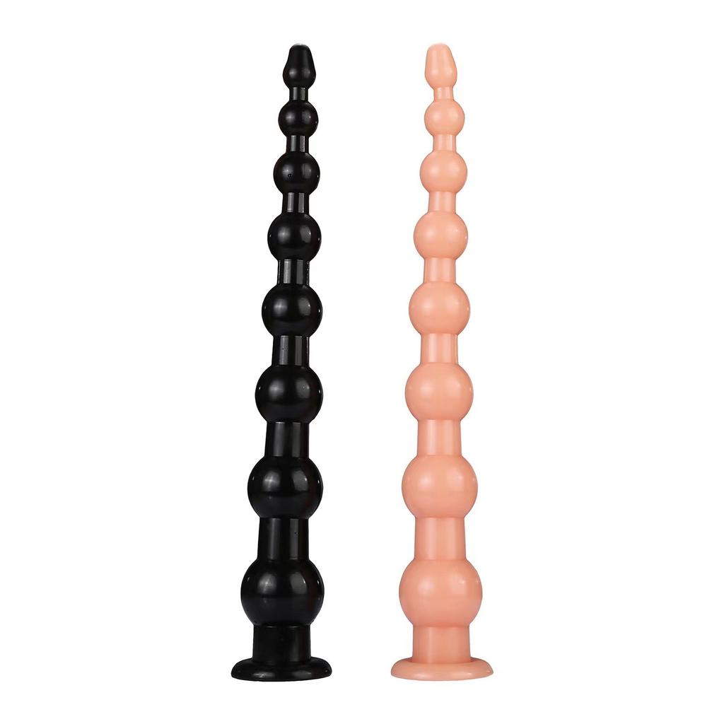 Super Long Dildo with Sucker Anal Plug Pull Bead Female Masturbator Sex Toy Big Dick PVC Strap On Cock Fisting