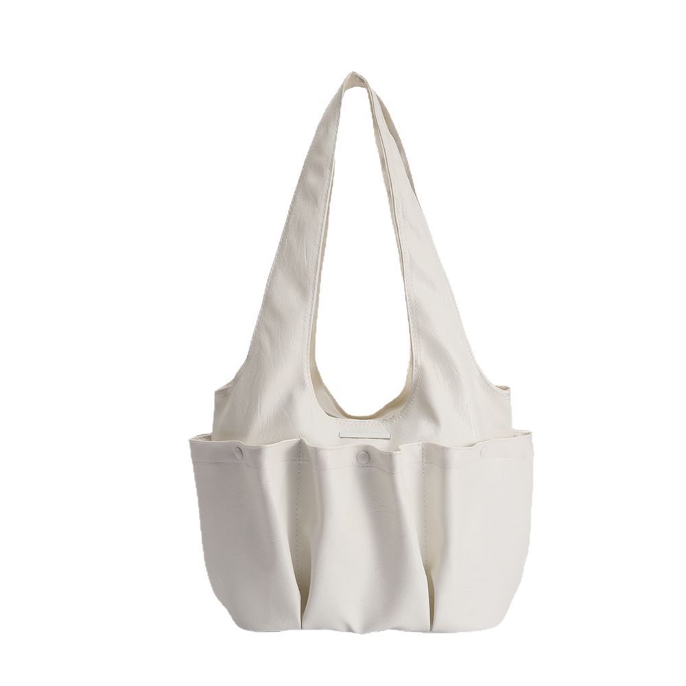 Korean-style new niche design pleated multi-pocket shoulder tote bag, large-capacity shoulder underarm bag for commuting