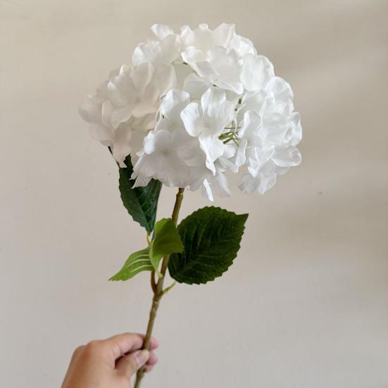 4 Stück künstliche Hortensienblüten groß lebensecht Kunstseide Hortensien mit Stiel Volle künstliche Blumenanordnung für Tischmittelstück Hochzeitsparty Zuhause