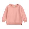 Kids' Korean Style Solid Color Long Sleeve Sweatshirt, Round Neck Trendy Top for Boys and Girls