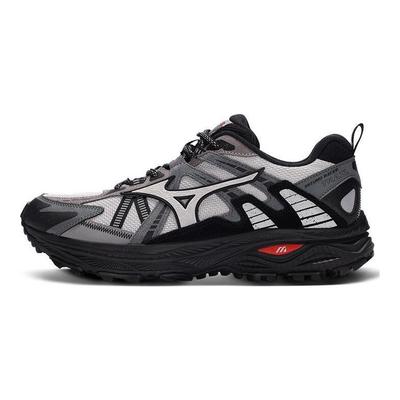 Racer Trail Tissu Confortable Absorption des Chocs Durable Chaussures de Trail Basses Baskets Unisexe Gris Noir D1GH223804
