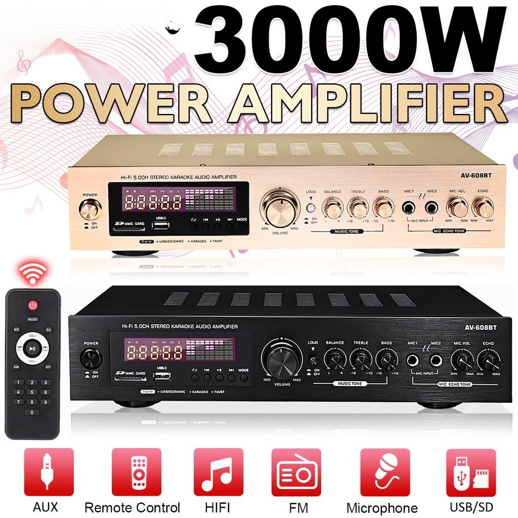 FM USB SUNBUCK 2000W 110V/220V bluetooth5.0 Audio Power Amplifier Home Theater amplificador Audio with Remote Control Support
