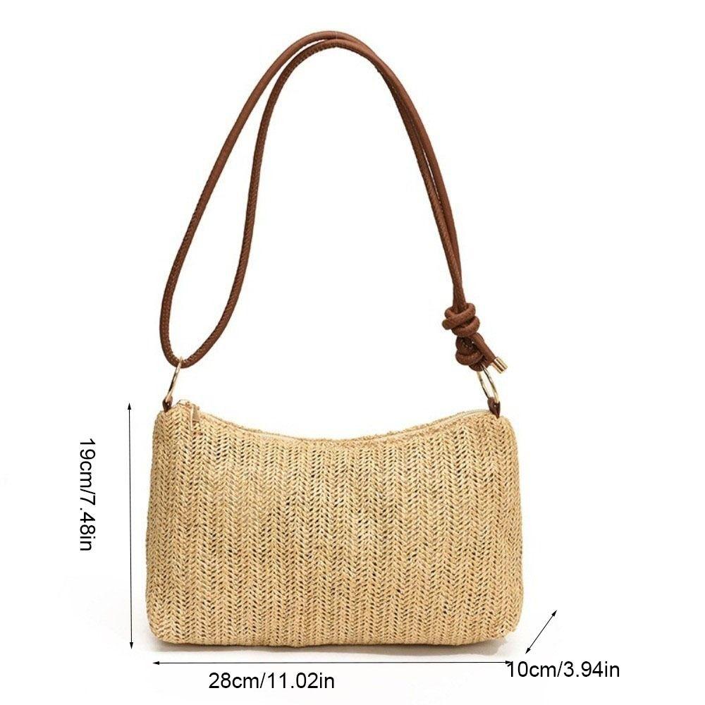 Beach Handbag Weave Straw Bag Multicolor Raffia Shoulder Bag Fashion Beach Crossbody Bag Holiday