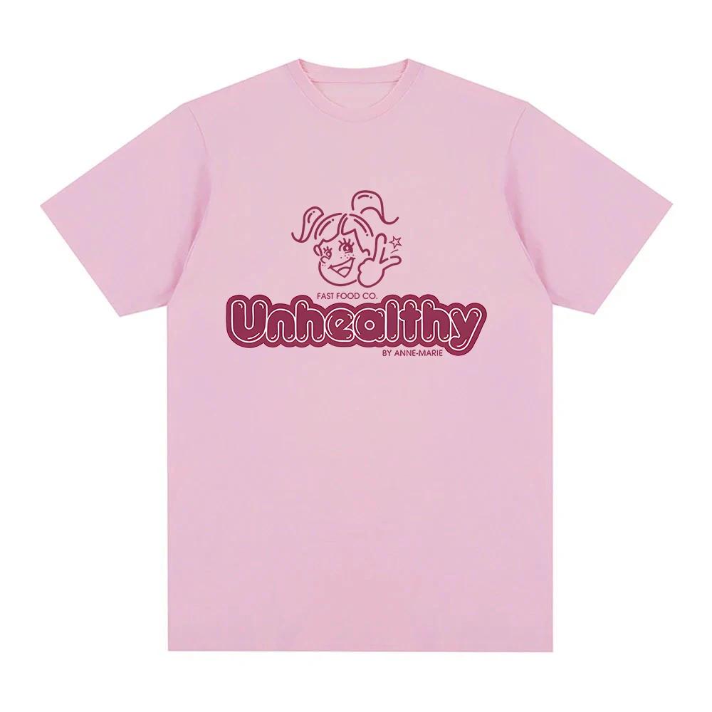 

AnneMarie Unhealthy Fast Food Co TShirt Cartoon Print Cotton Teeshirt Roupas Femininas Short Sleeve Oneck Clothes 3XL