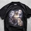Vintage Persian Cat Moon Shirt Retro Aesthetic Celestial Cat Tee Gift for Cat Lovers 90s Style Graphic Tshirt Mystic Moon Lunar Animal Top