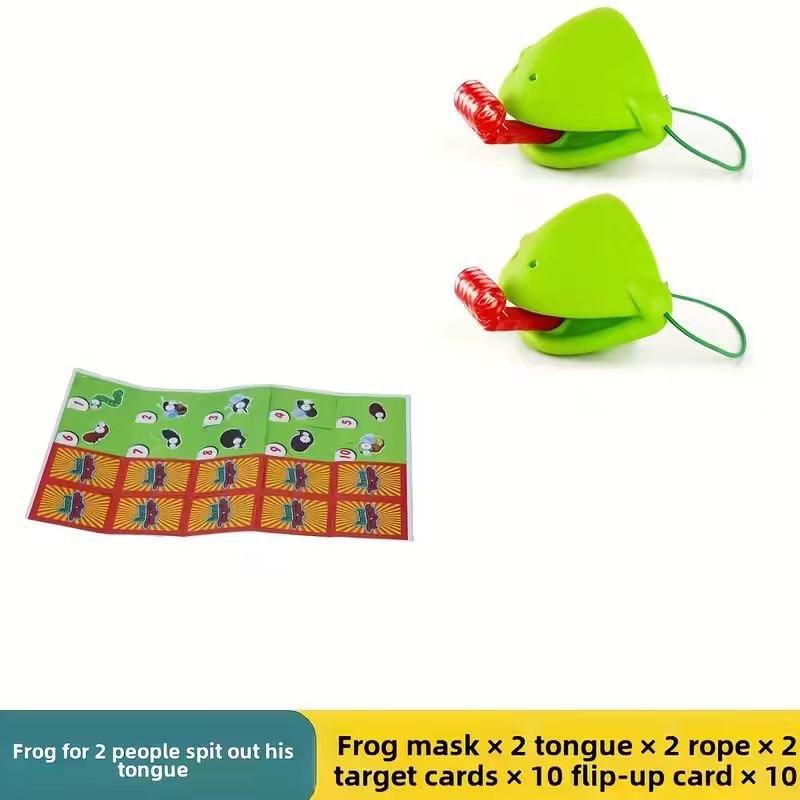Masque de Grenouille Langue qui Remue Lèche Cartes Jeux de Plateau pour Enfants Jouets de Fête Familiale Antistress Drôle Jeu de Puzzle de Bureau Jouets