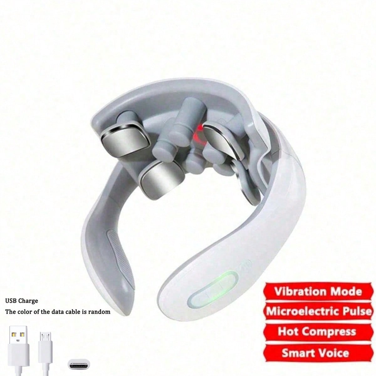 2026 EMS Electric Cervical Spine Massager 6 Models 9 Gears Neck Shoulder Massage Vertebra Relax Automatic Heating Rechargeabl