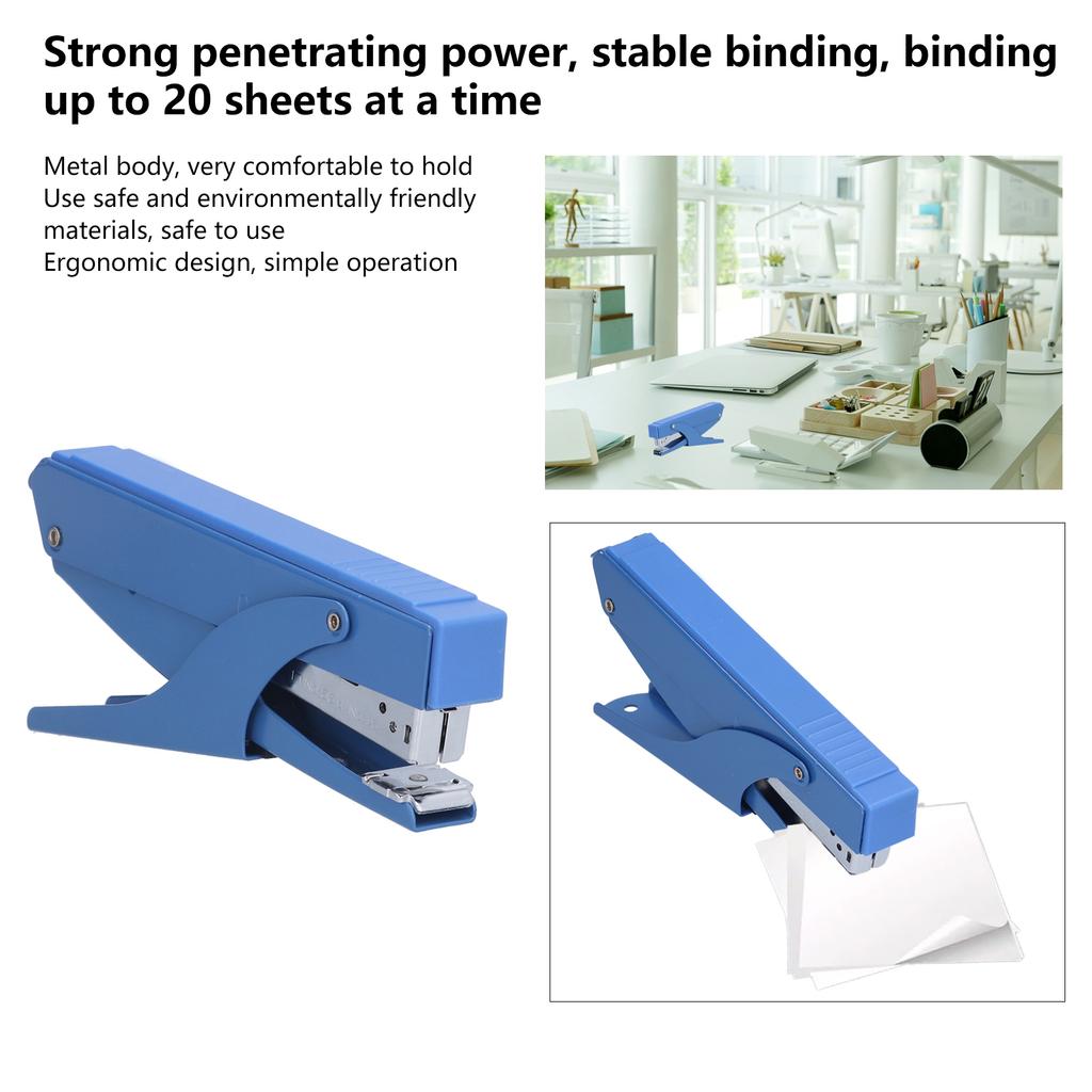 Stapler Hand Held Ergonomic 20 Sheets Safe   Binding Tool for   Home Classroom
